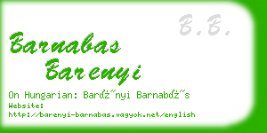 barnabas barenyi business card